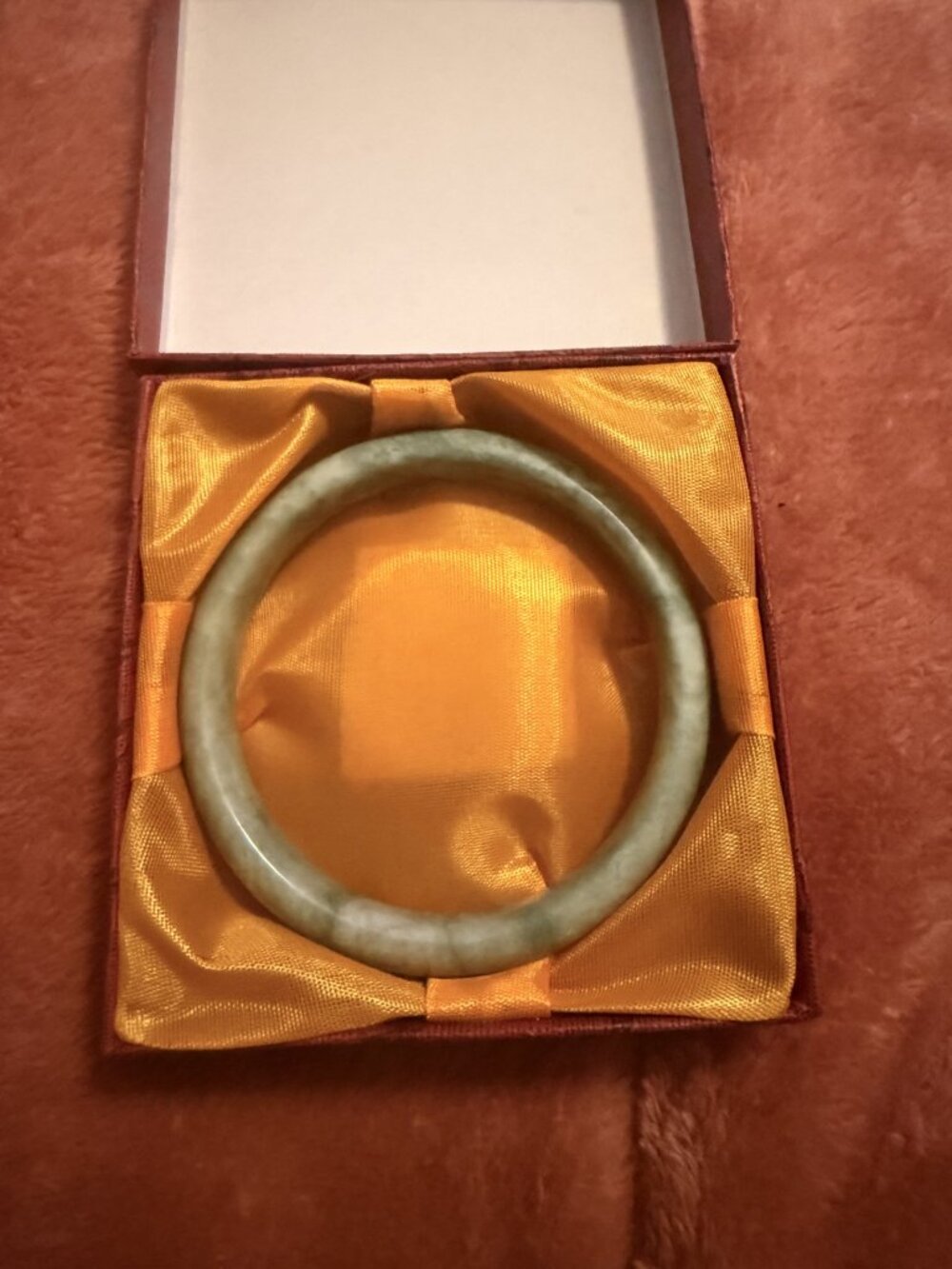 Natural Jade Bangle for Women Guizhou Turquoise green floral design bohemian sty - Picture 3 of 3